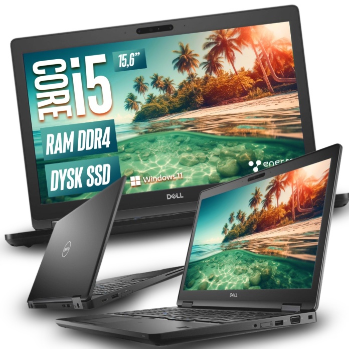 Laptop Dell Latitude 5590 powystawowy, zdjęcie produktu, widok z kilku stron